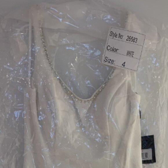 NWT Ieena Duggal 26583 Luxry Crepe Evening Dress White size 4 - Picture 8 of 9